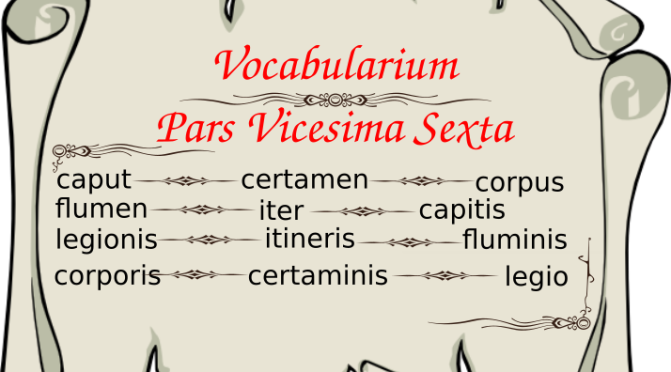 Vocabularium Pars Vicesima Sexta